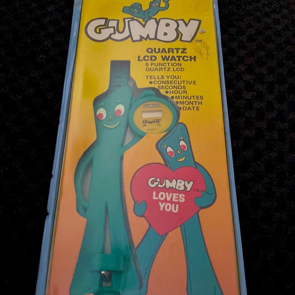 NWT Very Vintage 1985 - Prema Toy Co.  Gumby Qrtz. LCD Watch Factory Sealed